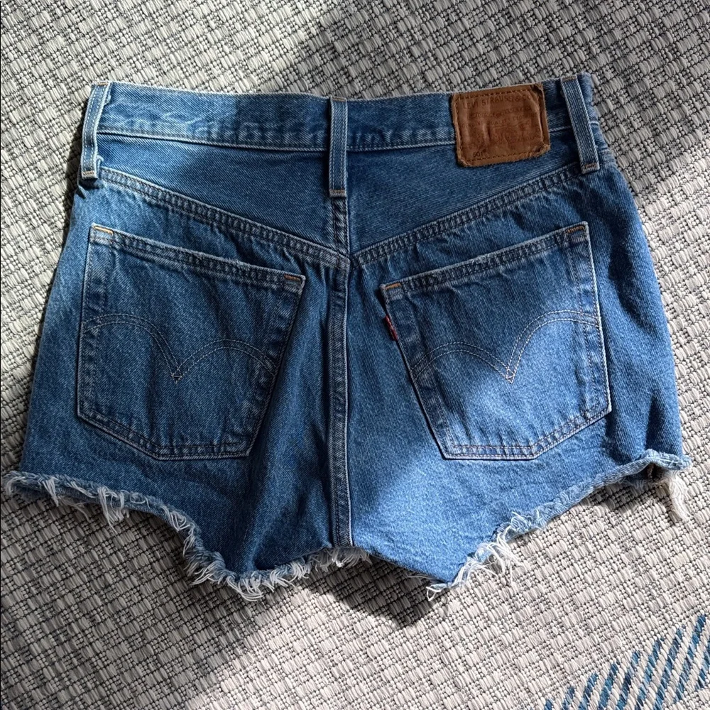 Levi’s - Distressed Blue Denim Shorts - Picture 2 of 3